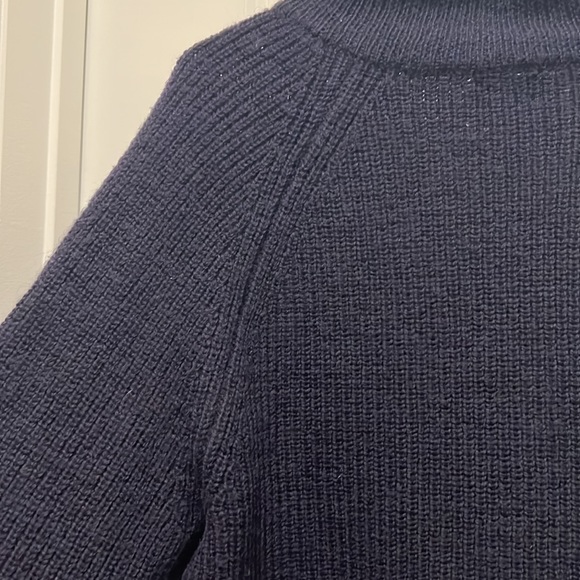 J Crew Men’s Blue Navy Wool Zip Up Half Zip Sweater Size L Large - Picture 5 of 8